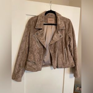 BlankNYC Taupe Suede Leather Jacket
